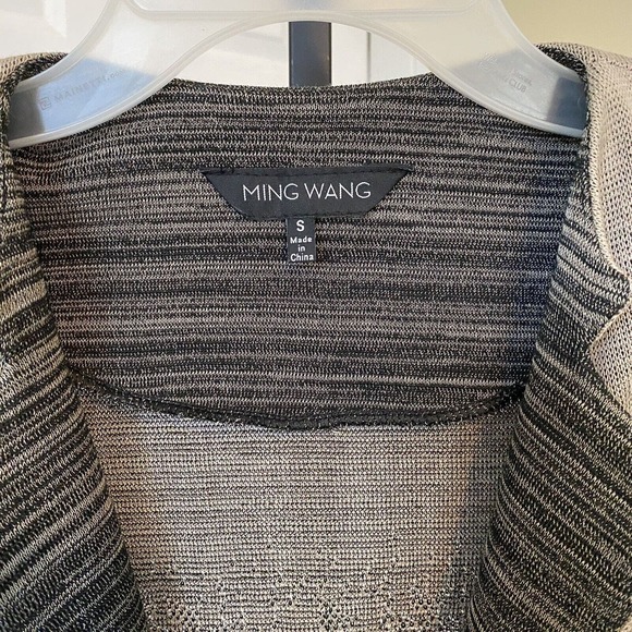 Ming Wang Taupe Black Jacket 1 Hook Closure Women's Size Small - Picture 3 of 4